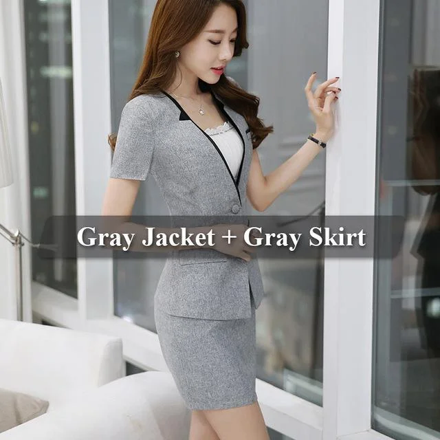 Gray skirt suits