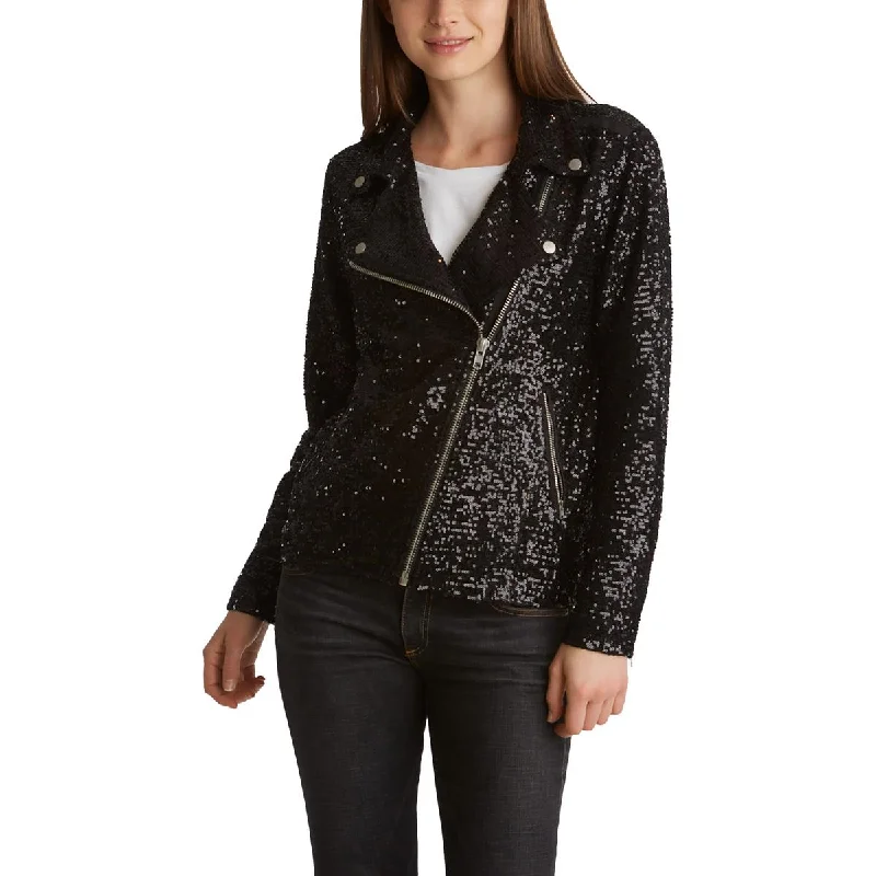 Gym Jackets for Workout -Adyson Parker Womens Sequined Long Sleeves Motorcycle Jacket