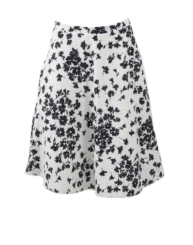 Wrap skirts for easy adjustable fit -Floral Print Circle Skirt