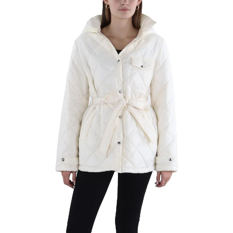 Parka Jackets for Cold Weather -Sam Edelman Womens Quilted Hooded Puffer Jacket