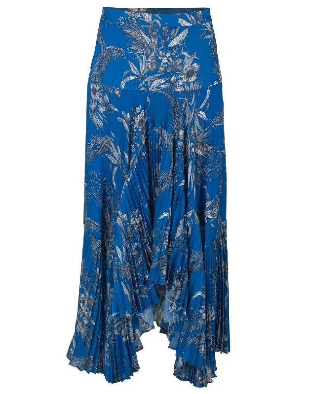 Trendy skirts with modern cutout designs -Blue Palm Tarou Skirt