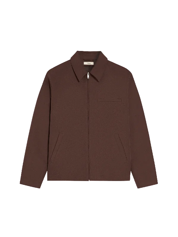 Office Jackets for Professional -Mens Organic Cotton Harrington Jacket—chestnut brown