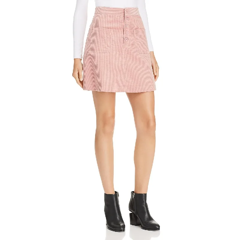 Trendy skirts with asymmetrical hem lines -Lost + Wander Womens Alicia  Velvet Daytime Mini Skirt