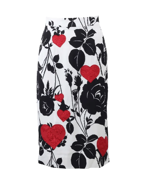 Durable skirts for long-lasting wardrobe staples -Rose Print Stretch Skirt