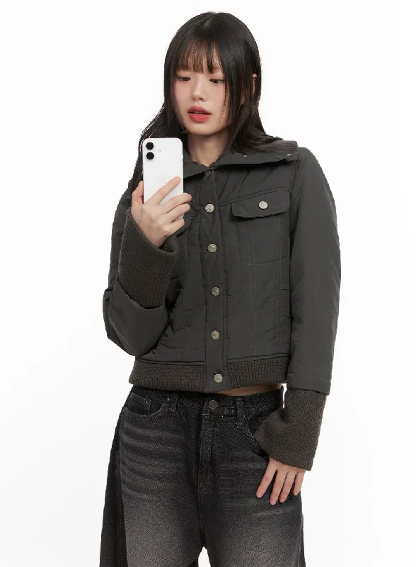 Denim Jackets for Casual Wear -High-Neck Buttoned Jacket CJ501