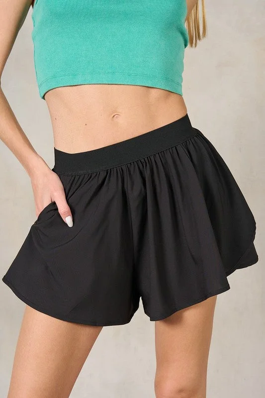 Mini Dresses for Youthful Look -Exposed Waist Elastic Summer Shorts