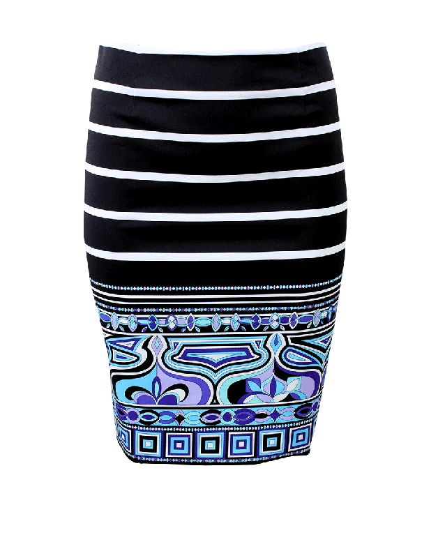 A-line midi skirts for balanced style -Righe Pencil Skirt