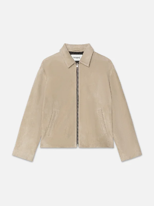 Affordable Jackets for Budget -Clean Suede Jacket -- Smoke Beige