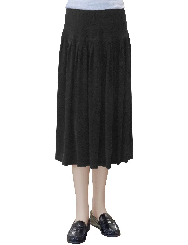 Lightweight skirts for warm weather comfort -Women's Original BIZ Style Below the Knee Length Stretch Knit Skirt