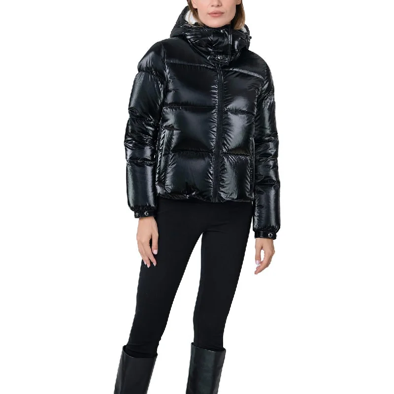 Sportswear Jackets for Athletic Use -The Recycled Planet Womens Insulated Faux Fur Lined Puffer Jacket