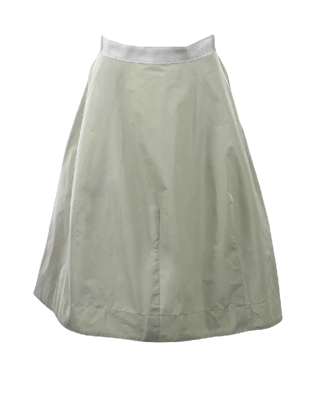 Pleated midi skirts for elegant everyday looks -Saya Parachute Silk Skirt