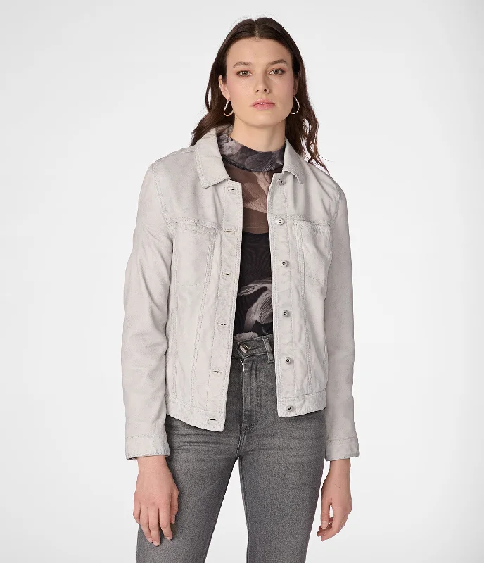 University Jackets for Academics -Addison Leather Denim Jacket