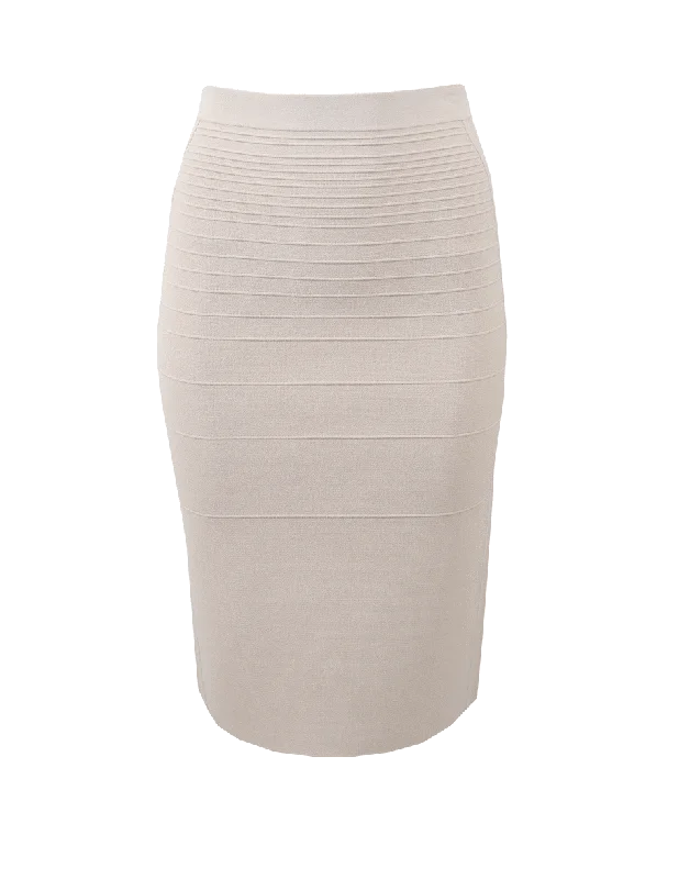 Stretchy mini skirts for flexible movement -Double Knit Pencil Skirt