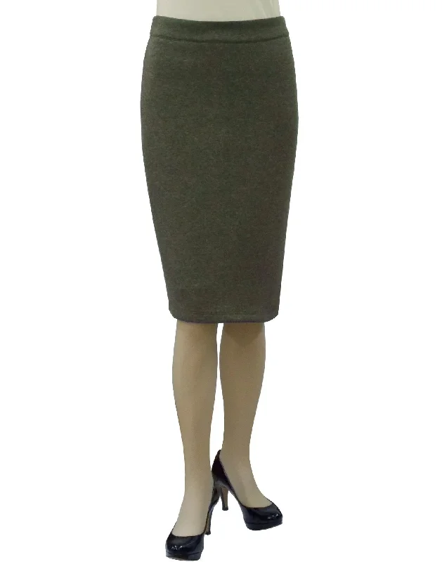 A-line skirts for flattering timeless silhouettes -Women's Tapered Fit Stretch Melange Ponte Pencil Skirt