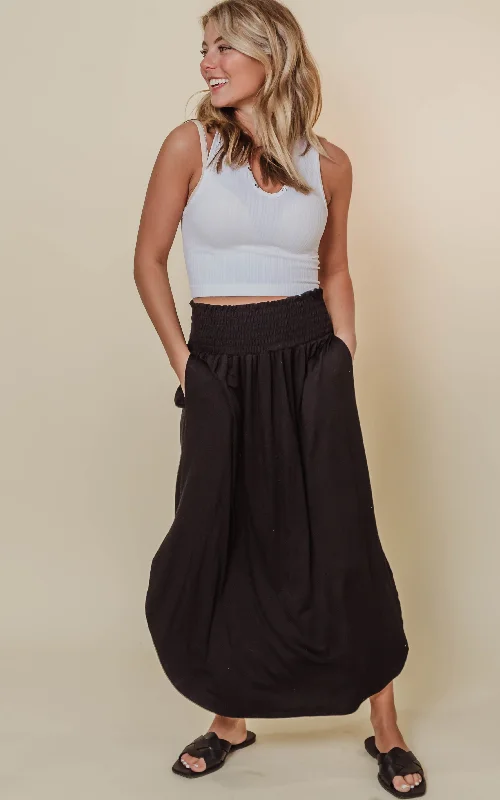 Prom Dresses for School Dance -Black Maxi Skirt - Final Sale