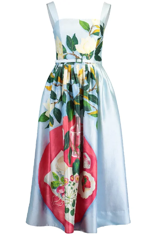 Floral Dresses for Romantic -Painted Mikado Tank Dress