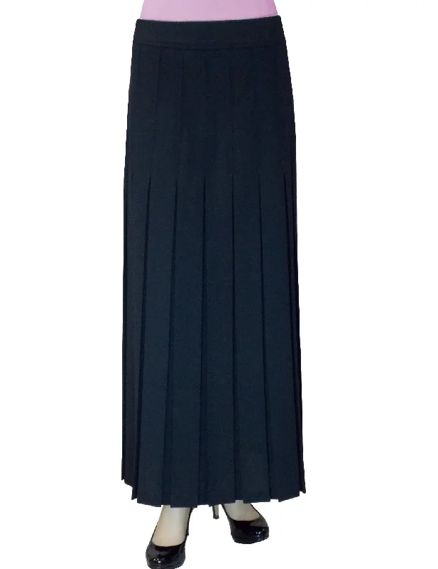 Durable denim skirts for rugged daily wear -Women's 2" Narrow Box Pleated Ankle Length Long Maxi Skirt