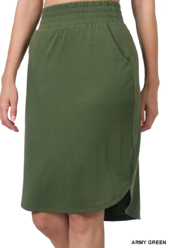 Contemporary Dresses for Fashion -Sara's Steals and Deals Elastic Midi Skirt - Final Sale*