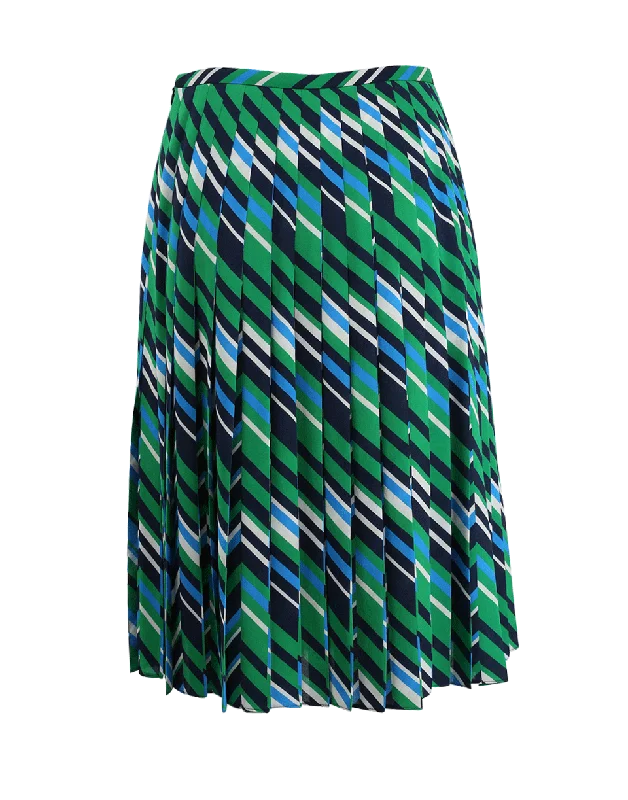 Luxury skirts with intricate embroidery accents -Pleated Chevron Skirt