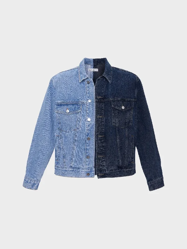 Trench Jackets for Classic Look -Classic Denim Jacket Light Dark Blue