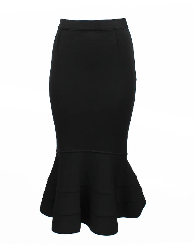 Wrap skirts with tie-front detail charm -Fishtail Skirt with Peplum Hem