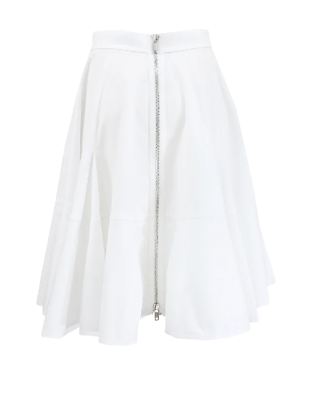 Affordable skirts with basic solid colors -Full Cotton Pique Skirt