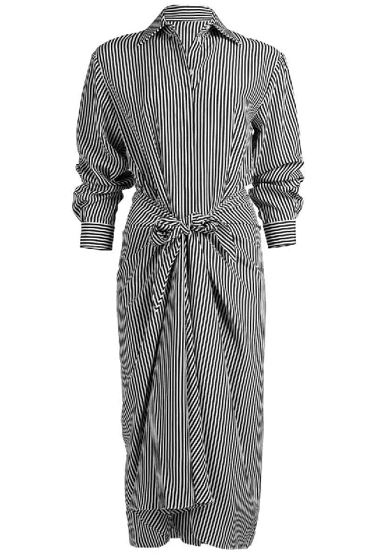 Evening Dresses for Formal Events -Sarong Tie Shirt Dress