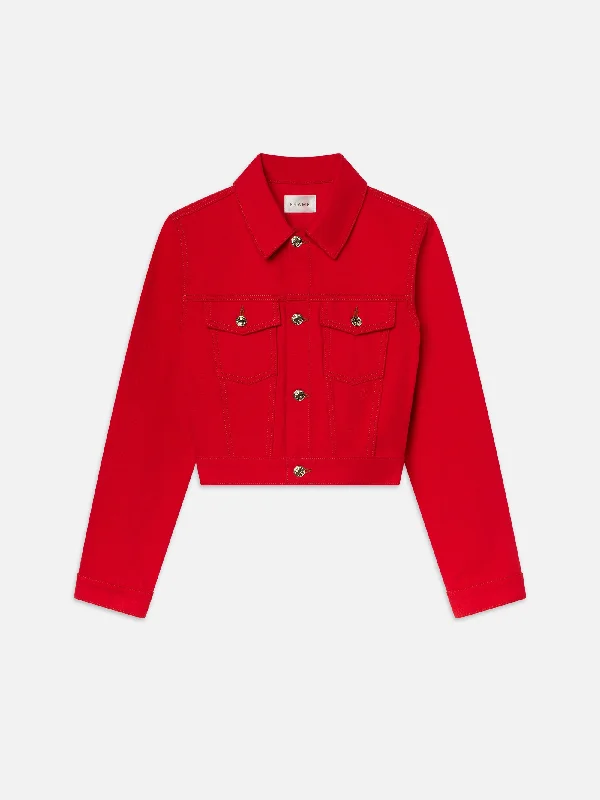 Mother's Day Jackets for Gift -The Tailored Denim Jacket -- Herrera Red