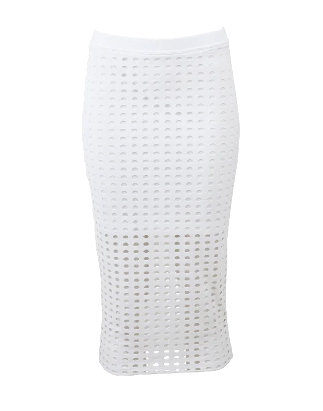 Cute skirts with playful polka dots -Circular Hole Jacquard Jersey Skirt