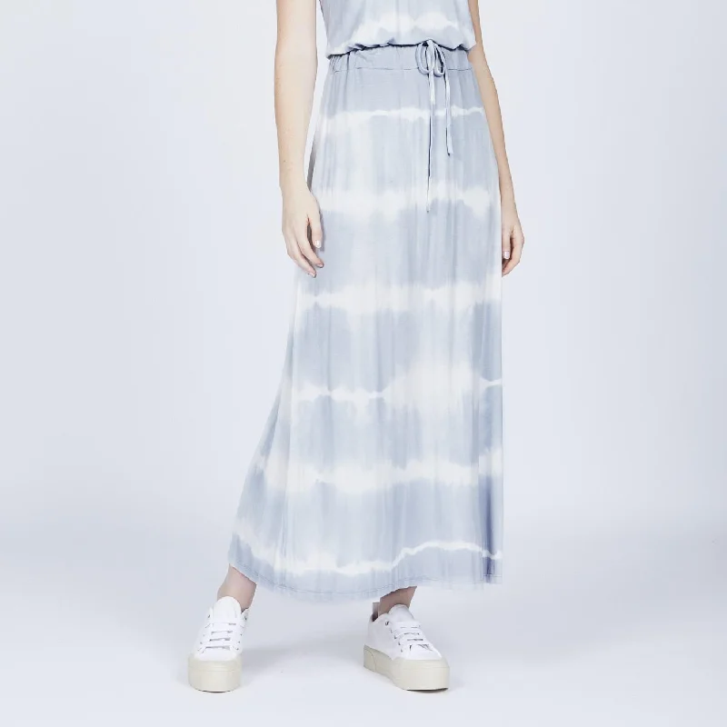 Lightweight linen skirts for breathable wear -Tie-Dye Skirt (Grey)