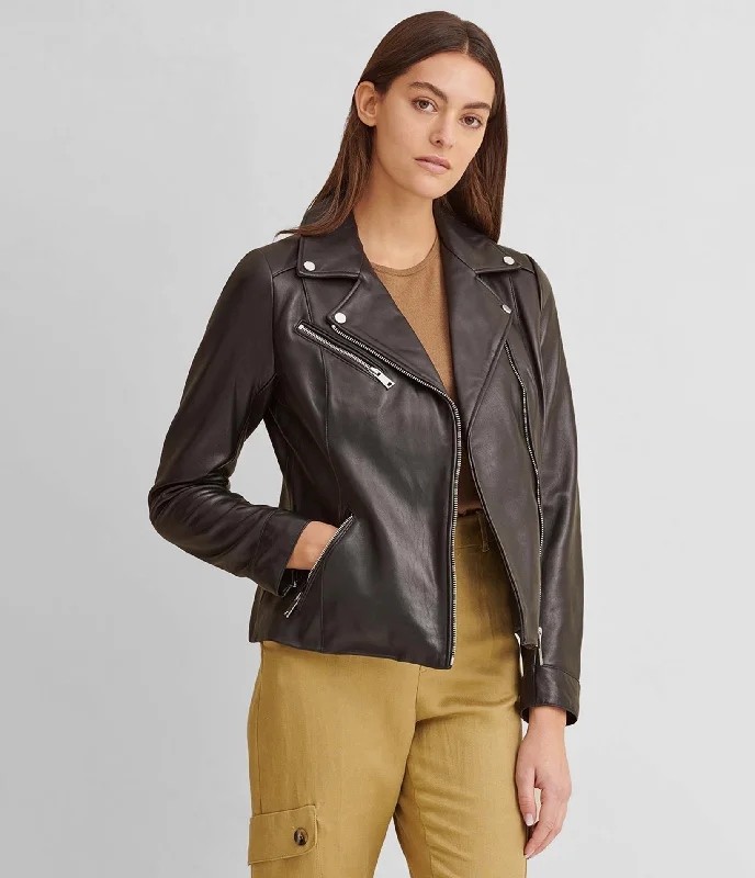 Denim Jackets for Casual Wear -Leather Jacket With Metallic Details