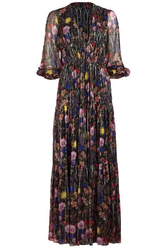 Birthday Dresses for Celebration -Freya V Neck Floral Maxi Dress