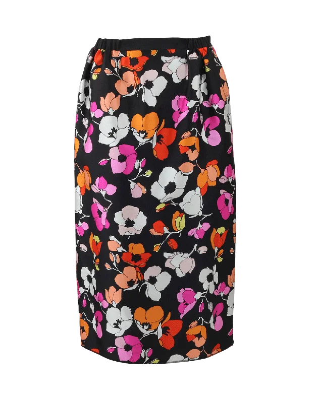 Trendy midi skirts for modern fashionistas -Poppy Print Pencil Skirt