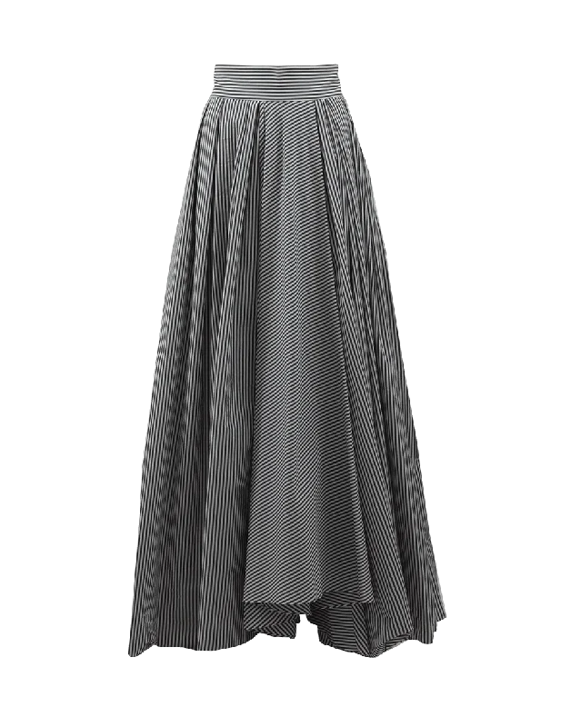 Classic skirts with simple clean lines -Pleated Stripe Skirt