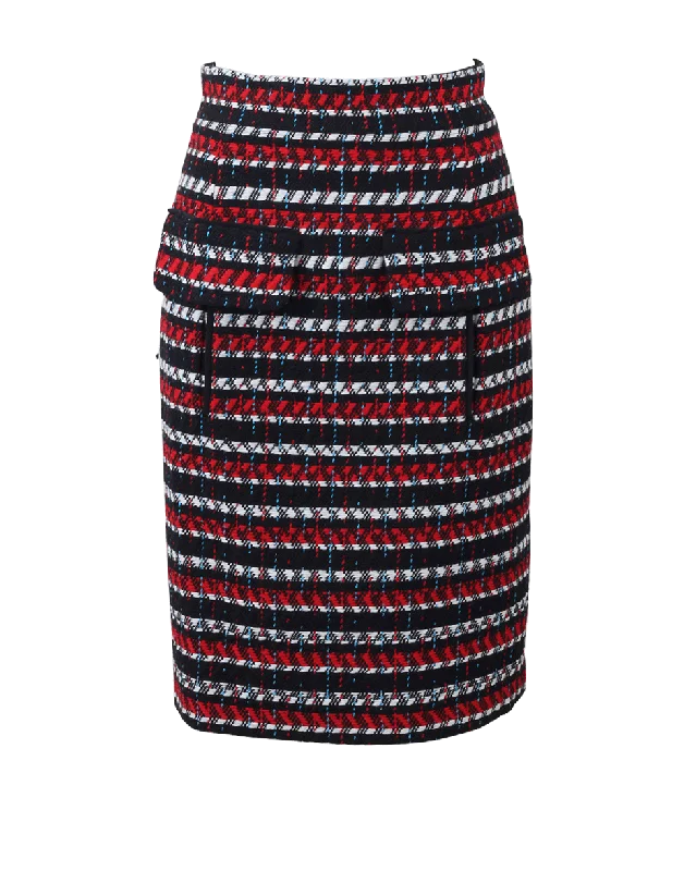 Vintage skirts for retro-inspired fashion vibes -Cotton Tweed Pencil Skirt