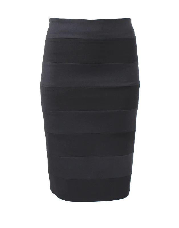 Stretchy skirts for all-body inclusivity -Tonal Stripe Pencil Skirt