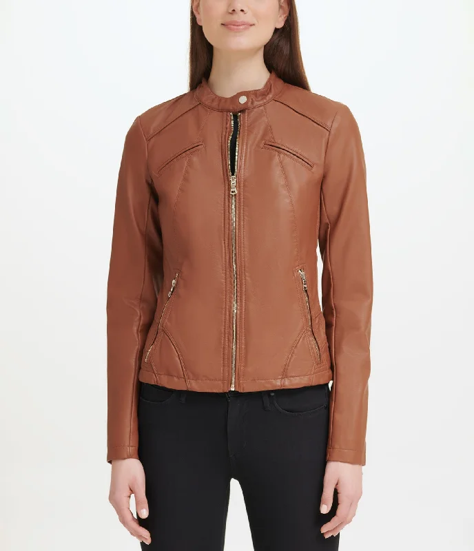 Travel Jackets for On-the-go -Faux Leather Scuba Jacket