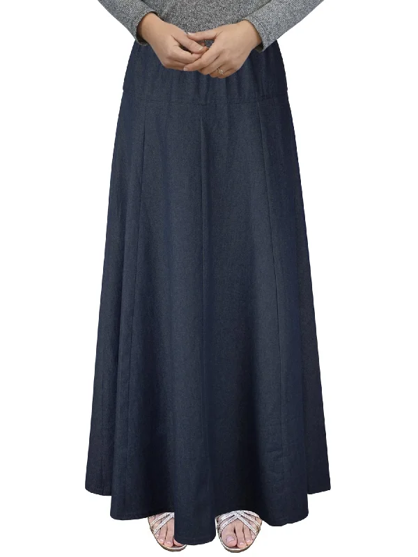 Casual skirts for effortless everyday wear -Women's Ultra Soft Lightweight Denim Fit and Flare A-Line Maxi Skirt