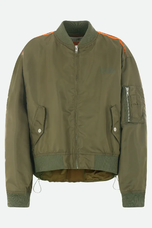 Green Jackets for Nature -nylon deconstructed bomber jacket