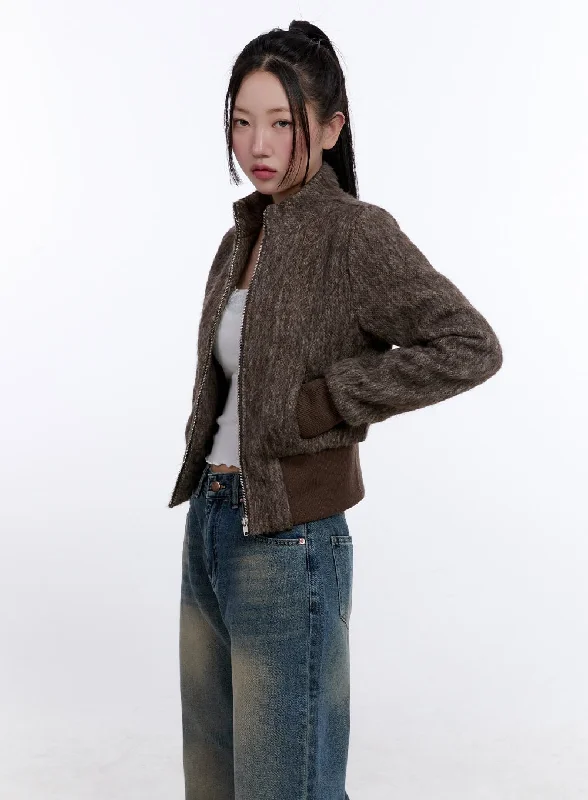 School Jackets for Uniform -Cozy High-Neck Zip-Up Jacket CJ509