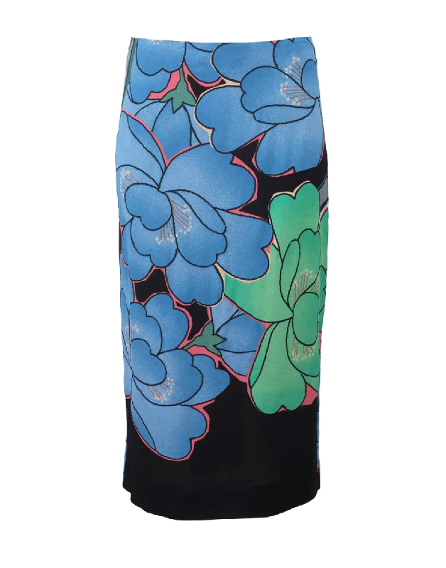 Designer pencil skirts for sharp professional looks -Floral Pencil Skirt