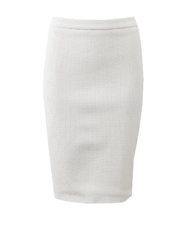 Casual linen skirts for breezy days -Back Zip Pencil Skirt