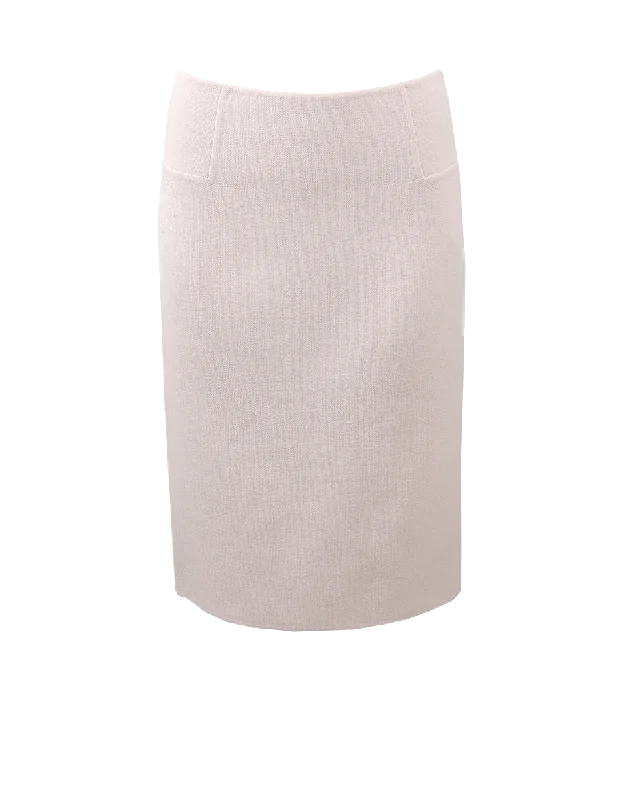 Wrap skirts with tie-front detail charm -Pintuck Wool Crepe Skirt