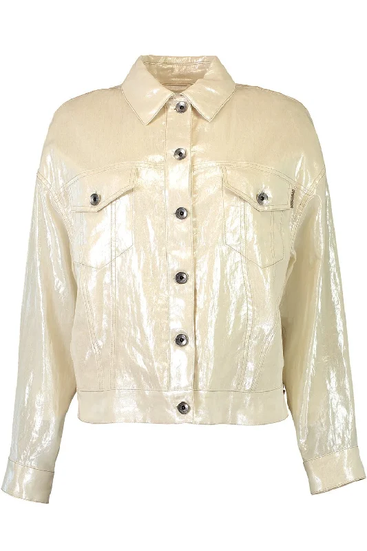 Branded Jackets for Quality -Metallic Button Up Jacket