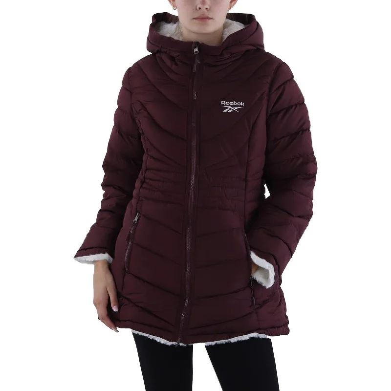 Fringed Jackets for Bohemian -Reebok Womens Plus Insulated Hooded Puffer Jacket