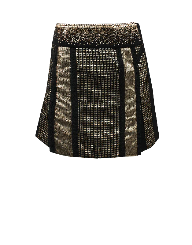 Luxury skirts with intricate embroidery accents -Embellished Mini Skirt