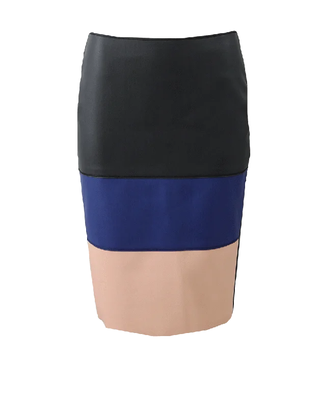 Casual skirts with relaxed fit comfort -Color Block Pencil Skirt