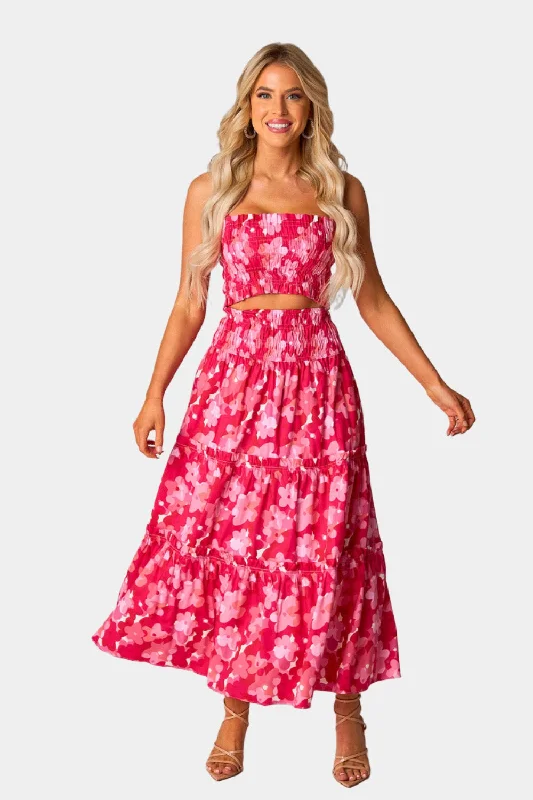 Cocktail Dresses for Party Time -Tamra Smocked Two-Piece Set - Posies