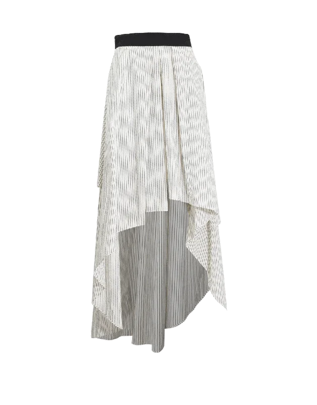 Patterned midi skirts for eye-catching style -Striped High Low Skirt