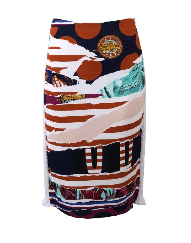 Bold skirts with metallic shimmer finish -Printed Pencil Skirt